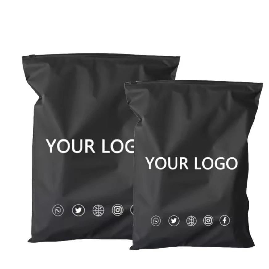 Customized Black Matte Zipper Bag for Small Business ATHLEXES