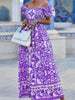 Boho Chic Puff Sleeve Maxi Dress for Women ATHLEXES