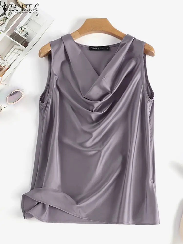 SilkCowl Elegant Satin Tank Top for Women ATHLEXES