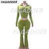 FAGADOER Casual Zip Pocket Crop Top & High Waist Leggings Set ATHLEXES