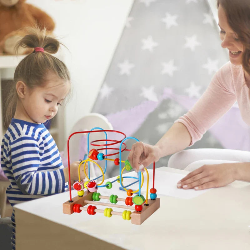 Montessori Wooden Roller Coaster Bead Maze for Toddlers ATHLEXES