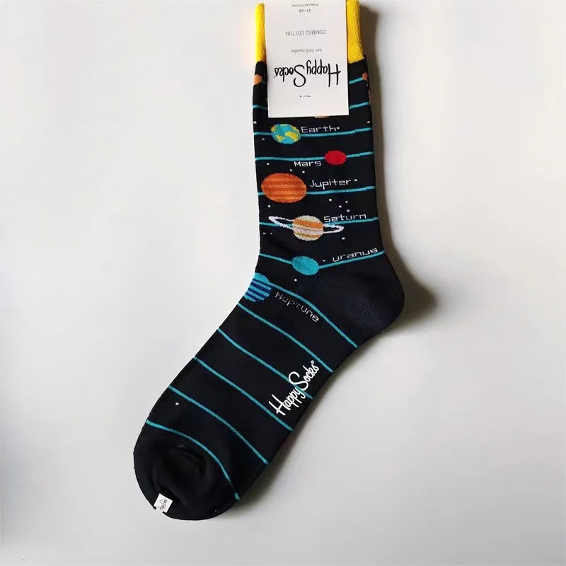 Happy Socks Men's Diamond Check Crew Socks for All Seasons ATHLEXES