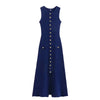 Elegant Knit Ribbed Maxi Dress with Pockets ATHLEXES