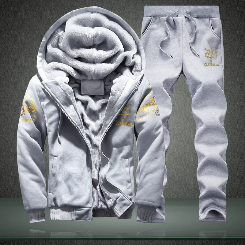 Men's Warm Hooded Sports Set for Autumn & Winter ATHLEXES