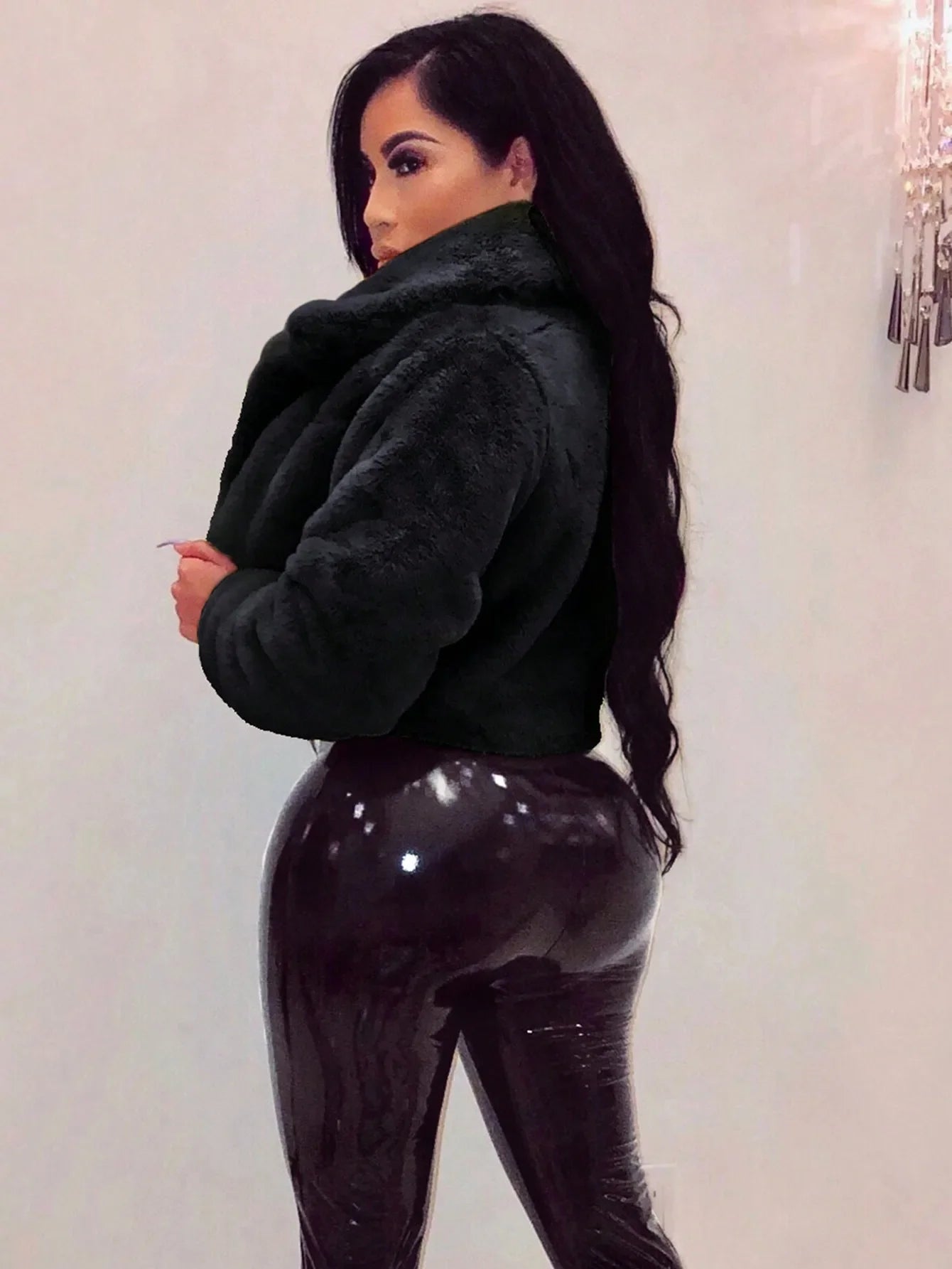 Velvet Luxe Faux Fur Cardigan Jacket ATHLEXES