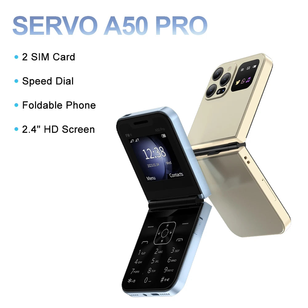 SERVO A50 PRO Dual SIM Flip Phone with Magic Features ATHLEXES