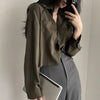Elegant Casual White Long Sleeve Blouse ATHLEXES