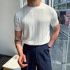 Korean Business Casual Summer Knit T-Shirt for Men ATHLEXES