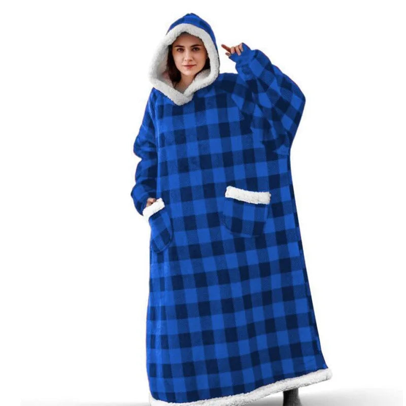CozySleeve Oversized Flannel Hoodie Blanket for All Seasons ATHLEXES