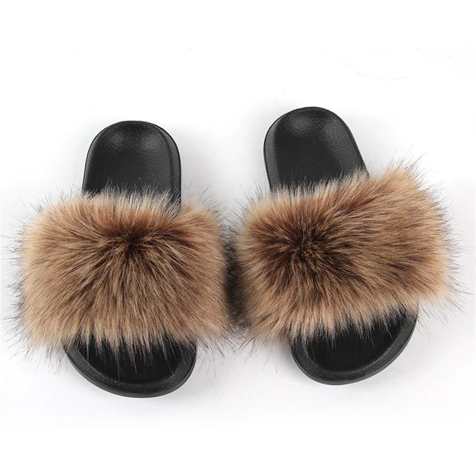 Luxury Faux Fur Slides for Women - Summer Comfort ATHLEXES