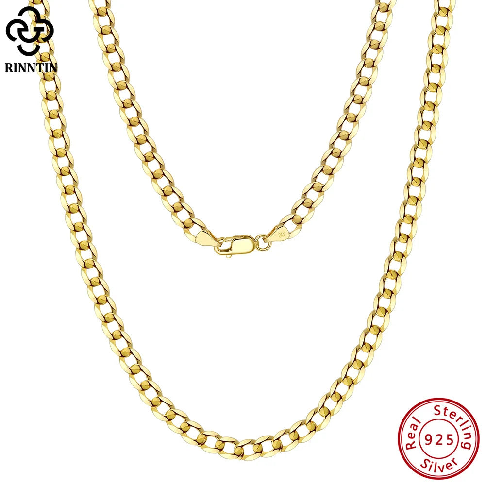 Rinntin 18K Gold Cuban Link Chain Necklace ATHLEXES
