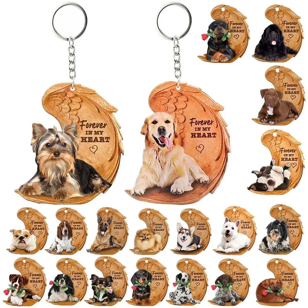 Heartfelt Dog Angel Pendant Keychain ATHLEXES