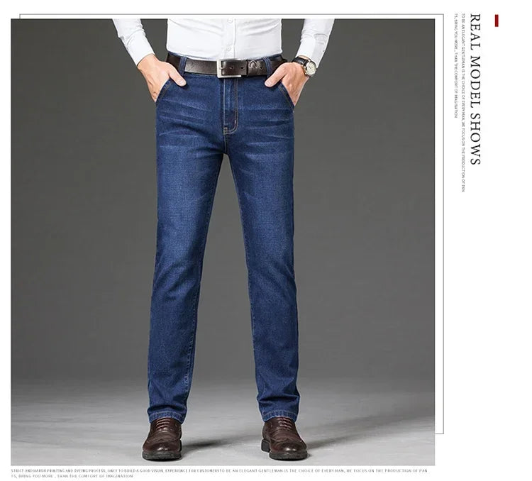 Classic Fit Plus Size Men's Denim Trousers ATHLEXES