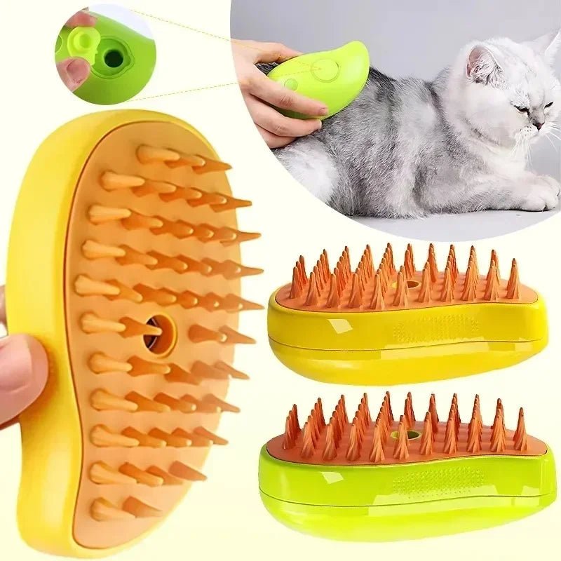 Electric Dog Steamer Brush Grooming 3 in 1 Dog Steam Brush Pet Remove Tangles and Loose Hair for Massage Steamy Cat Supplies ATHLEXES