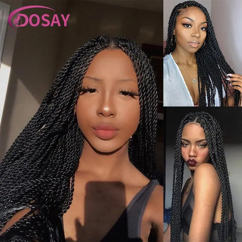 Goddess Twist Braided Lace Front Wig for Black Women ATHLEXES