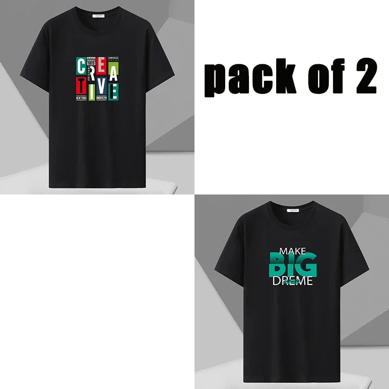 Plus Size Men's Cotton Printed Tee 7XL Oversized Top ATHLEXES