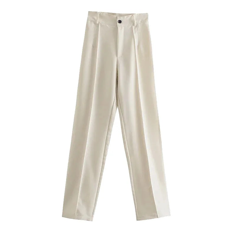 Chic High Waist Straight Leg Office Pants ATHLEXES