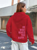Happy Vibes Pink Letter Streetwear Hoodie ATHLEXES