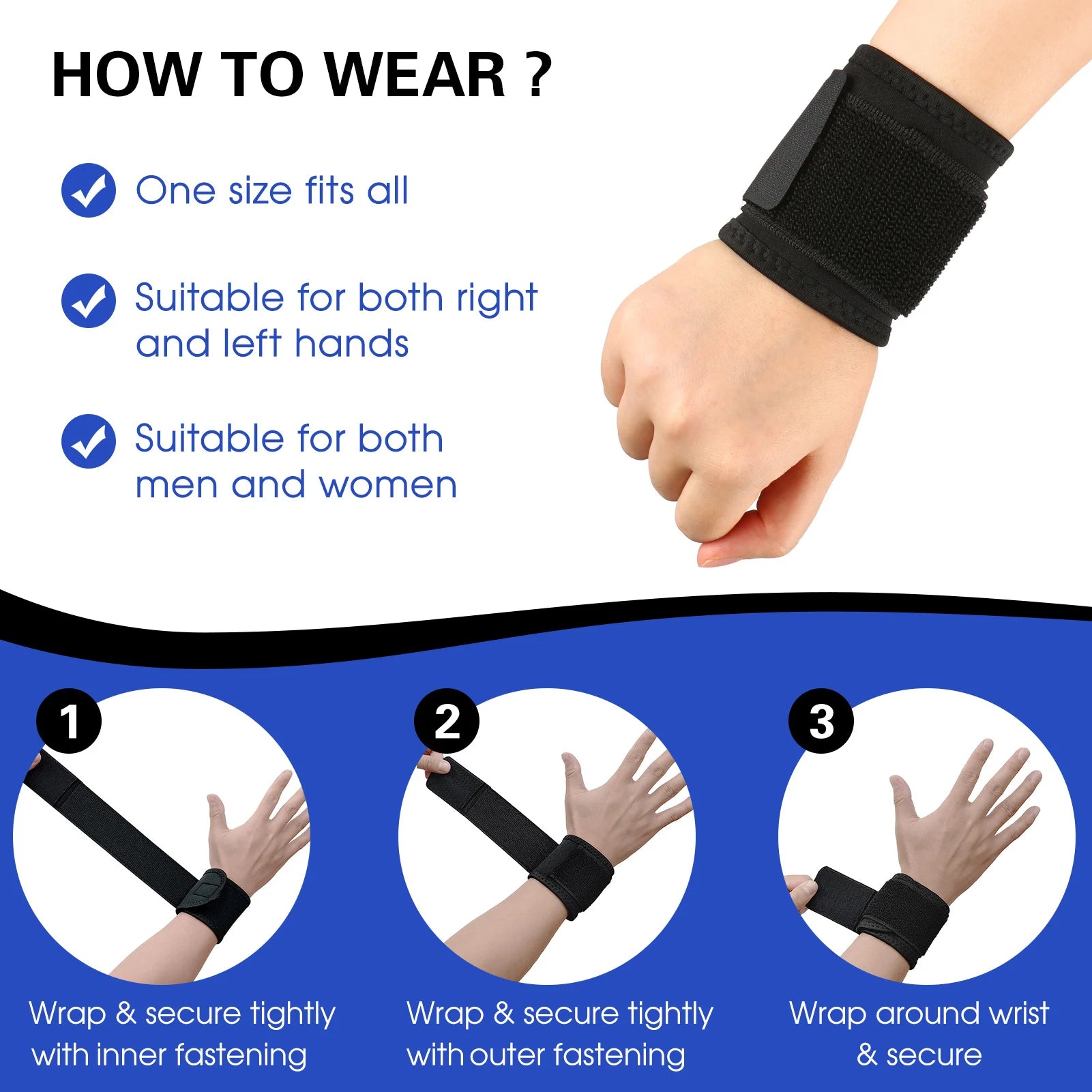 WristGuard Adjustable Support Brace for Pain Relief ATHLEXES