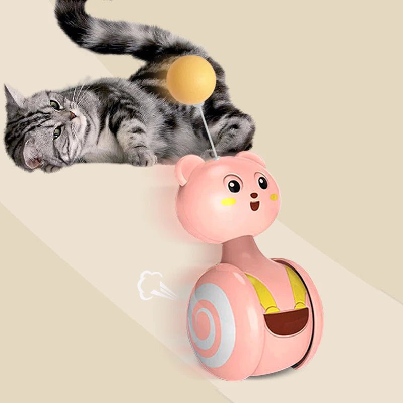 Cat Interactive Feather Toys Pet Bumbler Funny Toy Interactive Cats Toys Cat Rolling Teaser Feather Wand Toys Rotating Ball ATHLEXES