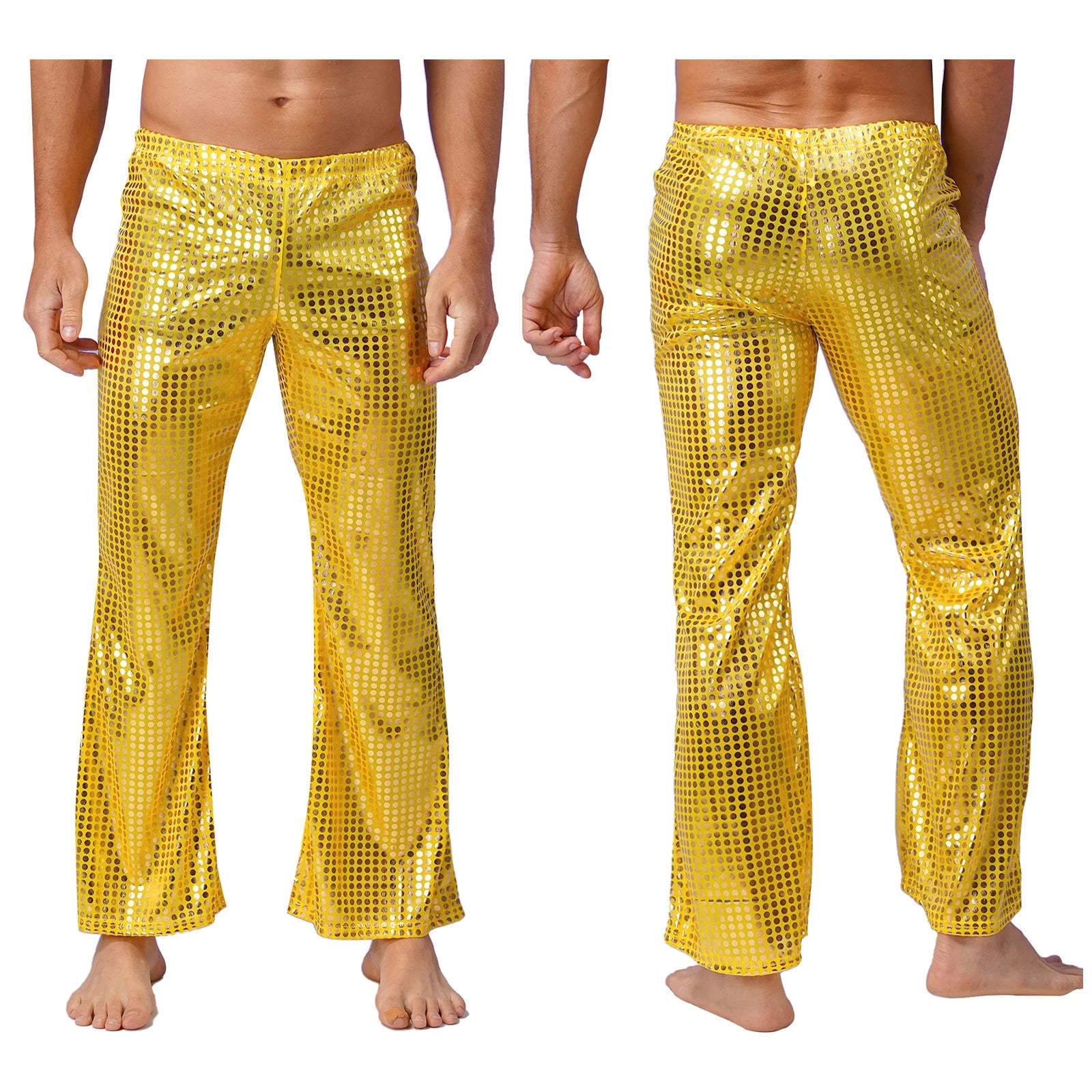 Shiny Sequins Disco Party Bell-Bottom Pants ATHLEXES