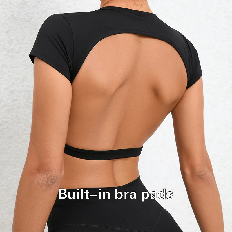 BreezeFit Backless Yoga Crop Top for Women ATHLEXES