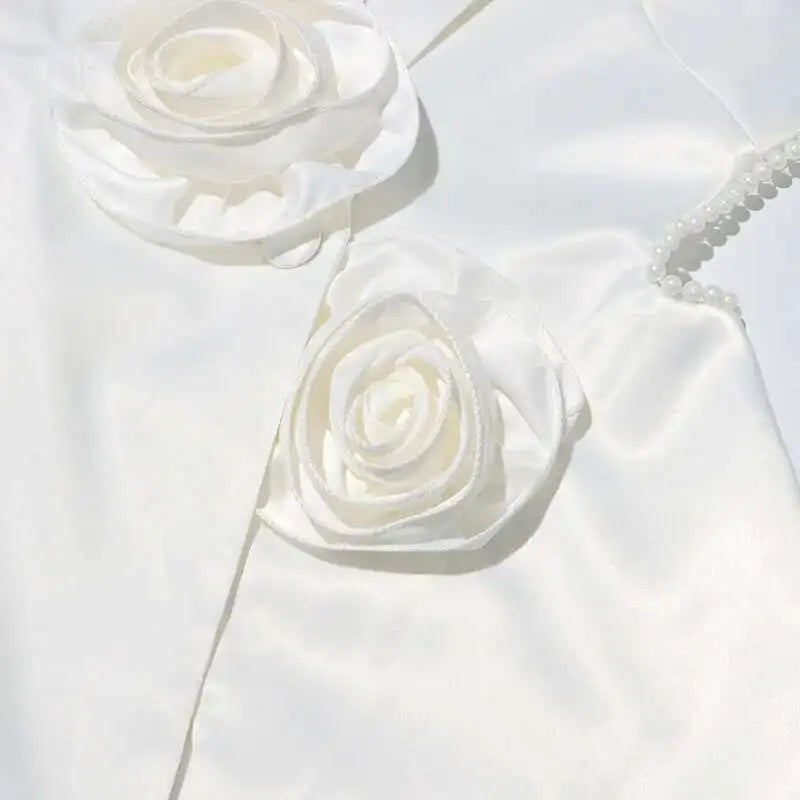 Elegant 3D Flower Blazer and Wide Leg Pant Set ATHLEXES
