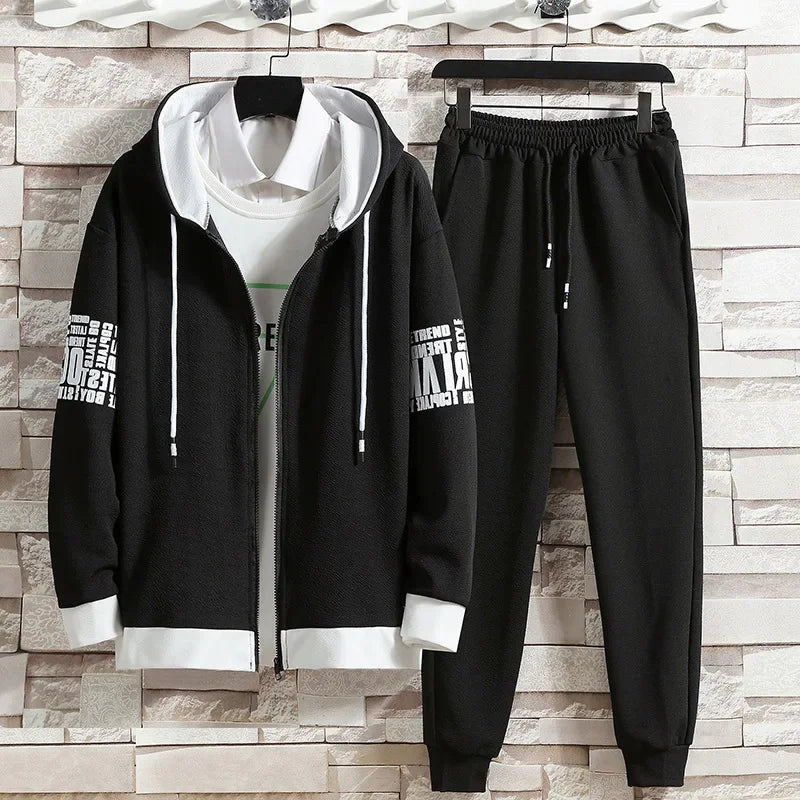 Chic Comfort Men's Hooded Cardigan Set ATHLEXES