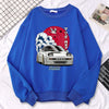 Japanese Crane Sunset Fleece Pullover Sweatshirt ATHLEXES