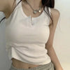 Chic Ribbed Button-Down Tank Top for Women ATHLEXES