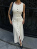 Elegant Knit Ribbed Maxi Dress with Pockets ATHLEXES