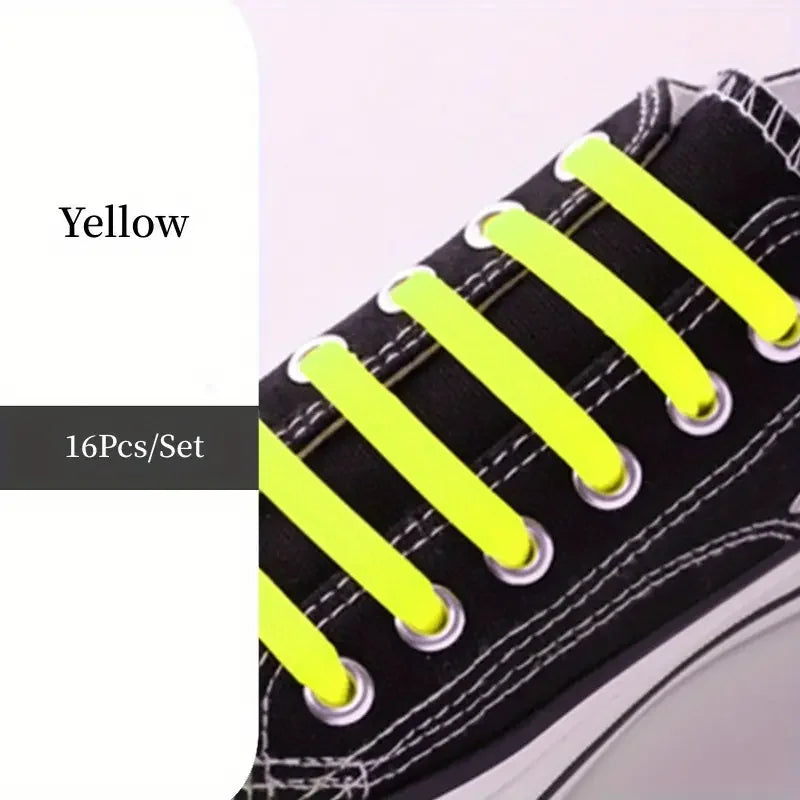 No-Tie FlexiShoelaces 16pcs for Sneakers & Sports ATHLEXES
