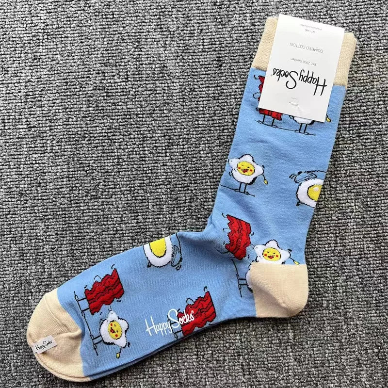 Happy Socks Men's Diamond Check Crew Socks for All Seasons ATHLEXES