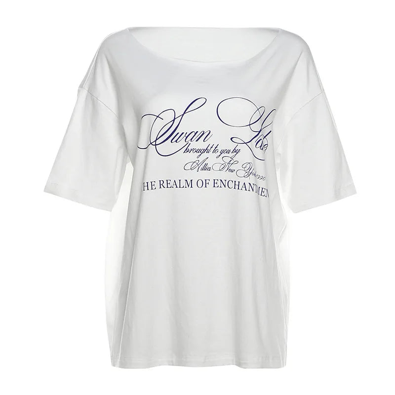 SummerStyle Chic Skew Collar T-Shirt for Women ATHLEXES