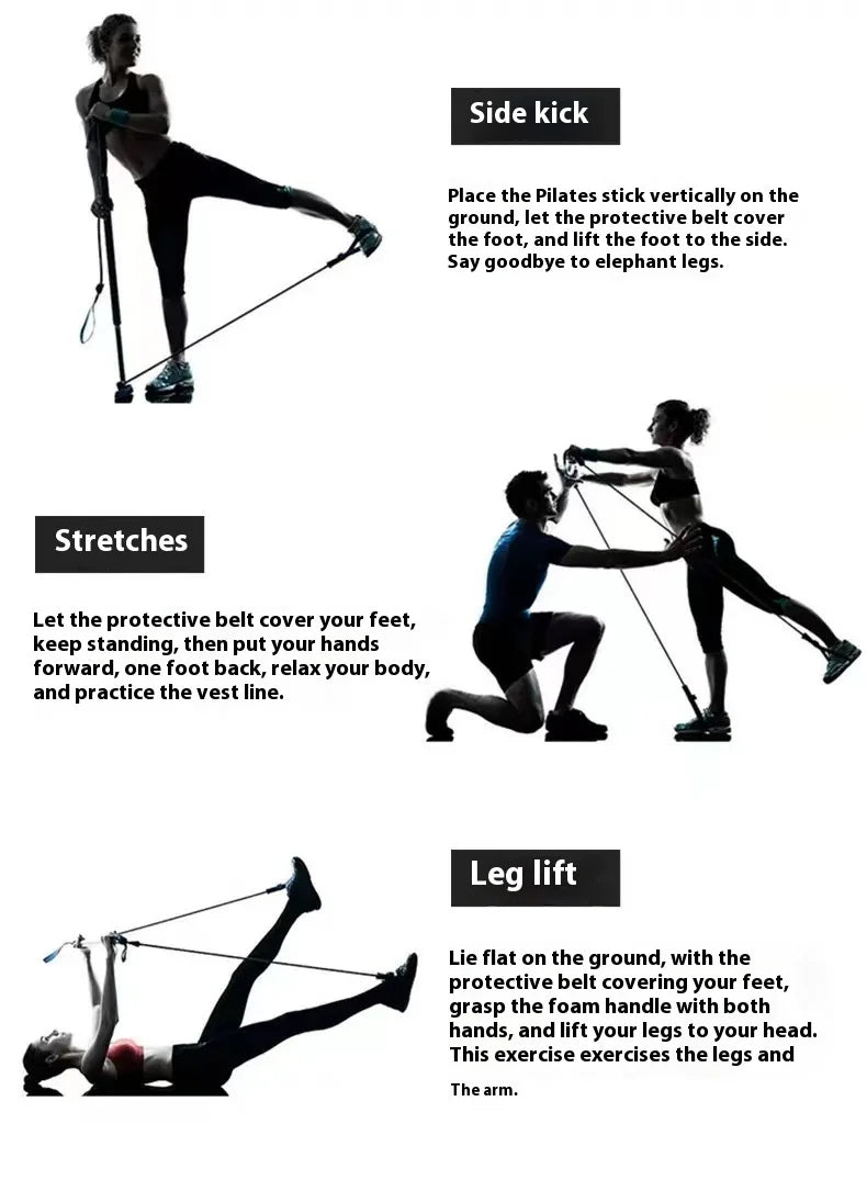 Pilates Pro Elasticity Fitness Stick and Rope ATHLEXES