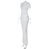Elegant V-Neck Side Slit Maxi Dress for Women ATHLEXES