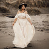 Elegant Maternity Off Shoulder Chiffon Dress ATHLEXES