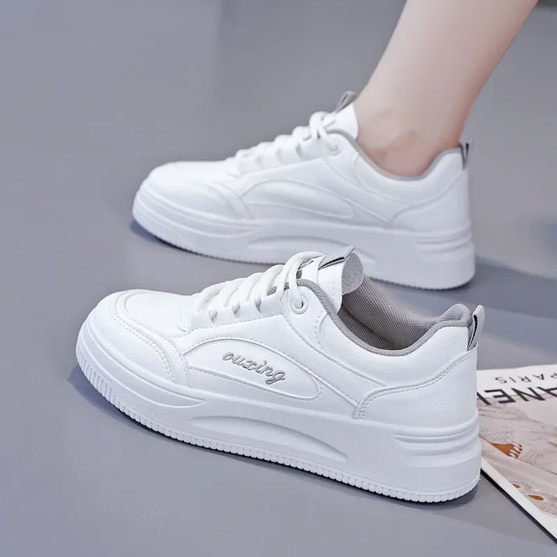 Breathable Leather Lace-Up Platform Sneakers for Women ATHLEXES