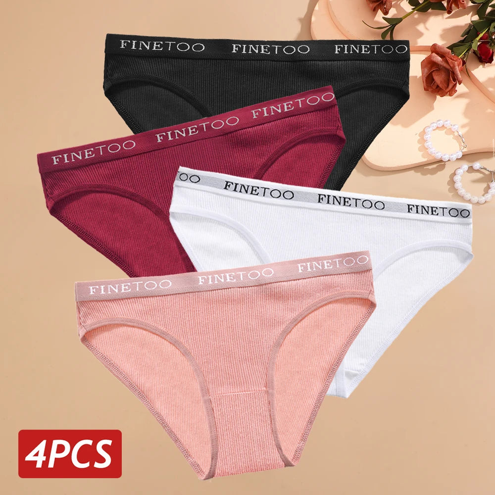 Cotton Comfort: 4PCS High Elastic Women's Briefs ATHLEXES