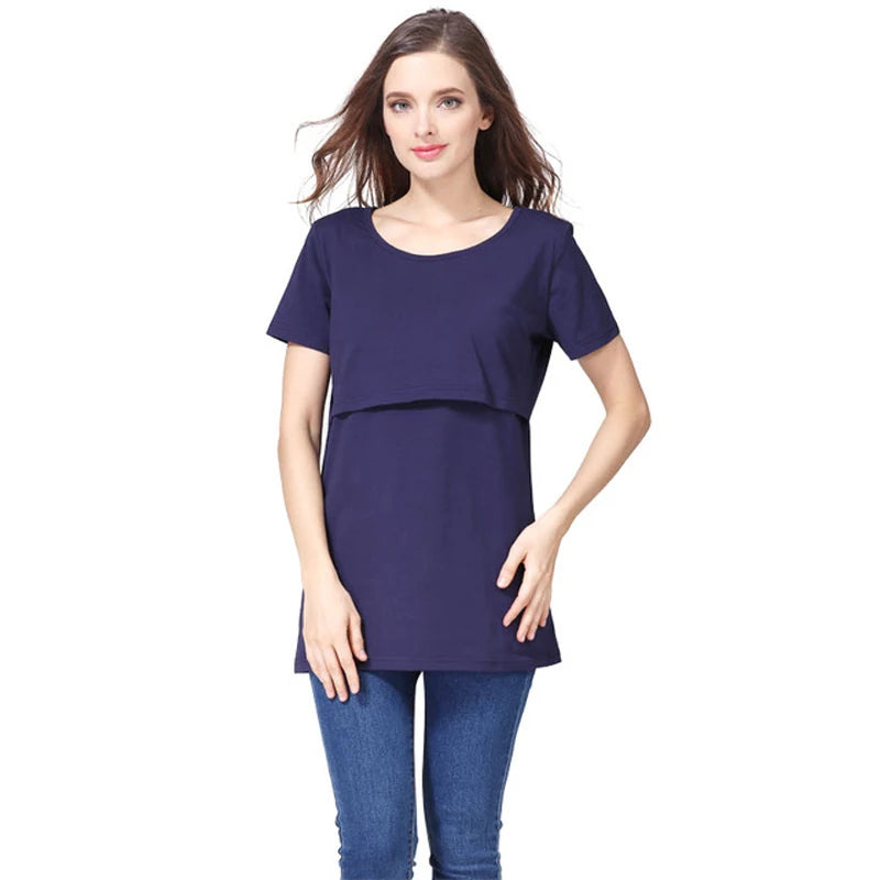 NurtureNest Stylish Nursing T-Shirt for Moms ATHLEXES