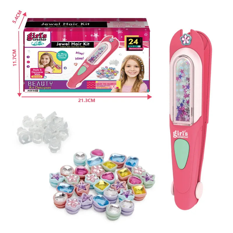 GlamourGem Hair Stamper Kit with Shining Jewels for Girls ATHLEXES