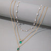 Emerald Elegance Layered Pearl Necklace ATHLEXES