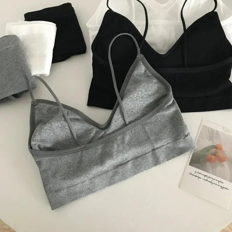 Women's Sports Bra Set Underwear Bra Korean Style Push Up No Steel Ring Bra High Elastic Panty Set ATHLEXES