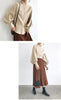 Elegant Lantern Sleeve Blouse for Women - Autumn Winter Office Chic ATHLEXES