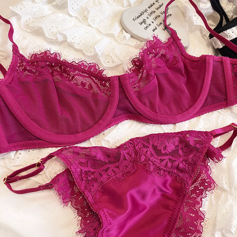 Sexy Underwear Set for Women Ultra-thin Lace Bra Thong ATHLEXES