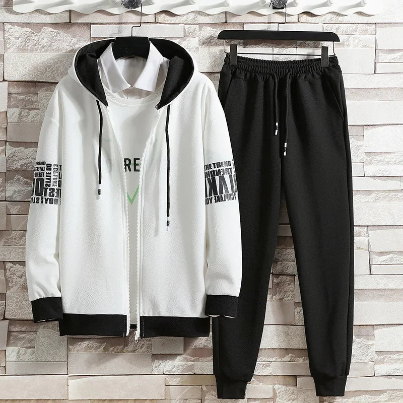 Chic Comfort Men's Hooded Cardigan Set ATHLEXES