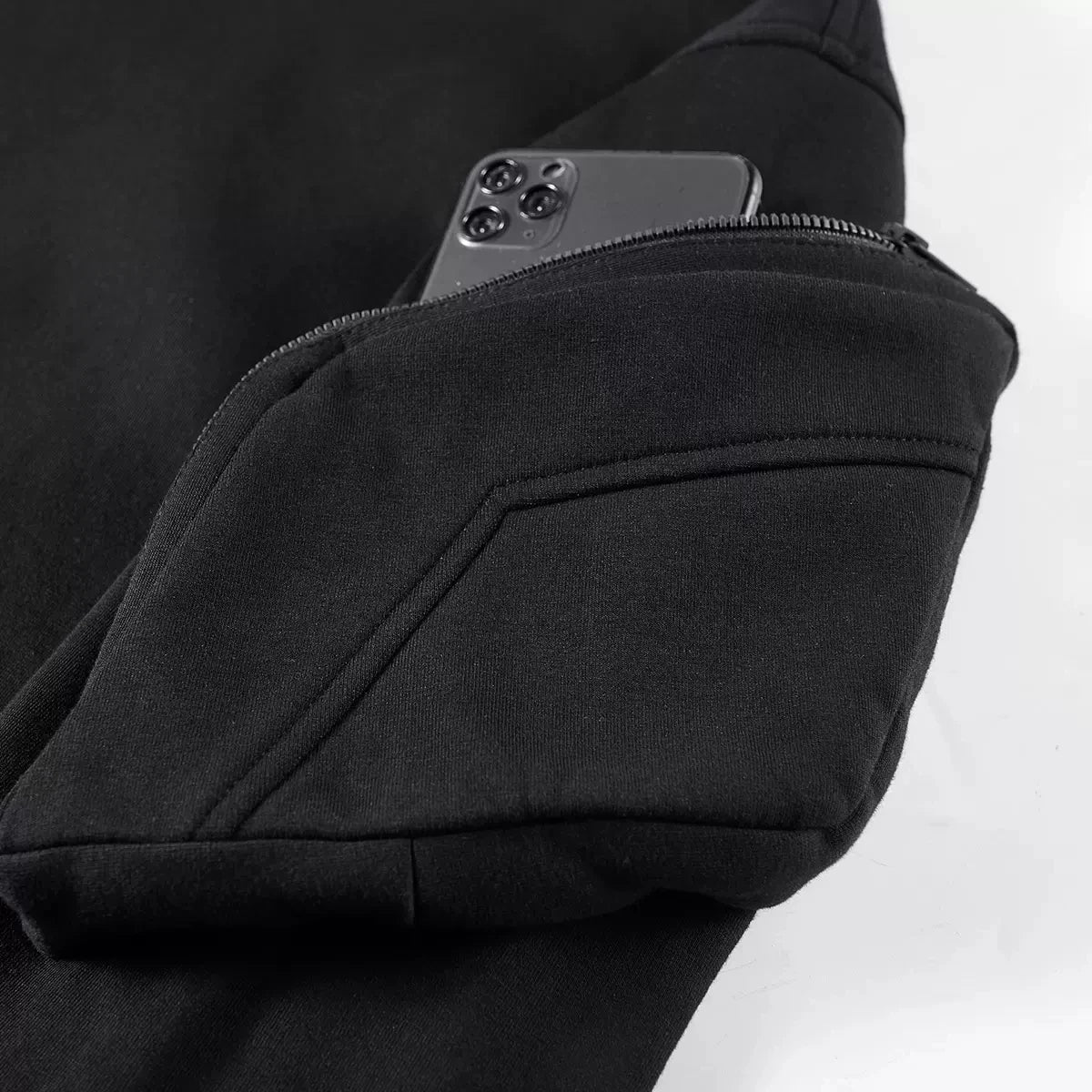 Men's Techwear Cyberpunk Zip Up Hoodie with High Neck Mask ATHLEXES