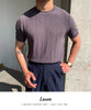 Korean Business Casual Summer Knit T-Shirt for Men ATHLEXES
