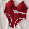 Women Cotton Bra Set Sexy Briefs Low Waist Panties Wire Free Bralette Lingerie Set ATHLEXES