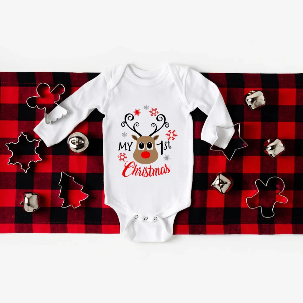 My First Christmas Baby Long Sleeve Romper Set ATHLEXES